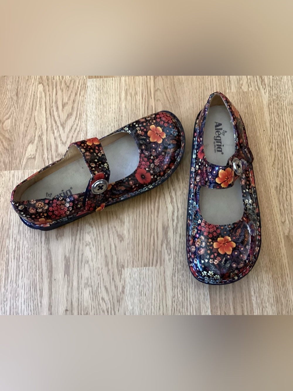 Alegria Women’s Mary Jane Floral Shoes - EU Size 42, US Size 9.5-10 - Picture 5 of 9